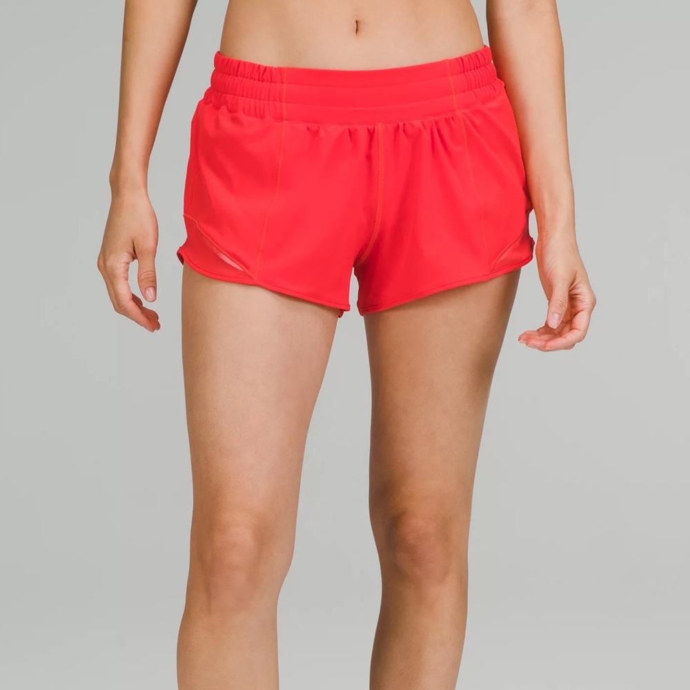 CARNATION RED LULULEMON HOTTY HOT SHORT